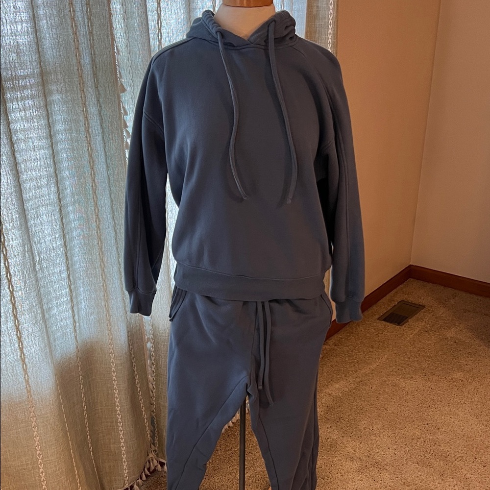 Zenana Outfitters Slate Blue Hoodie and Jogger Set